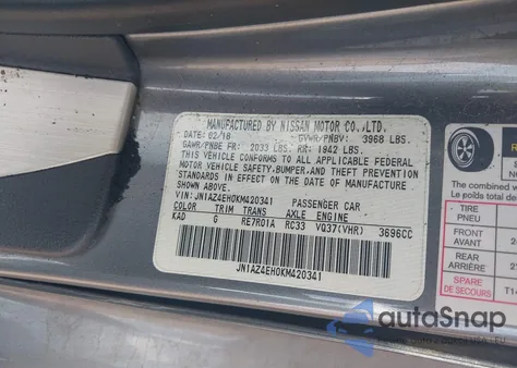 2019 Nissan 370Z Sport Touring z USA, uszkodzony, nr VIN JN1AZ4EH0KM420341